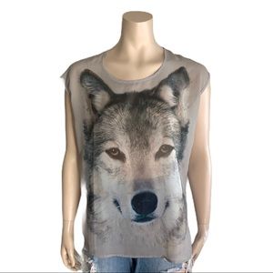 3/$30 - SWS Sleeveless Wolf Top Size Medium